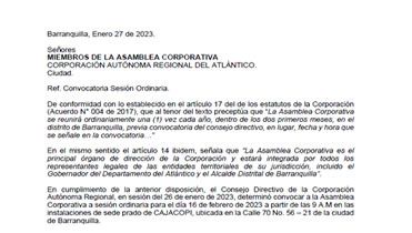 AVISO DE CONVOCATORIA ASAMBLEA CORPORATIVA