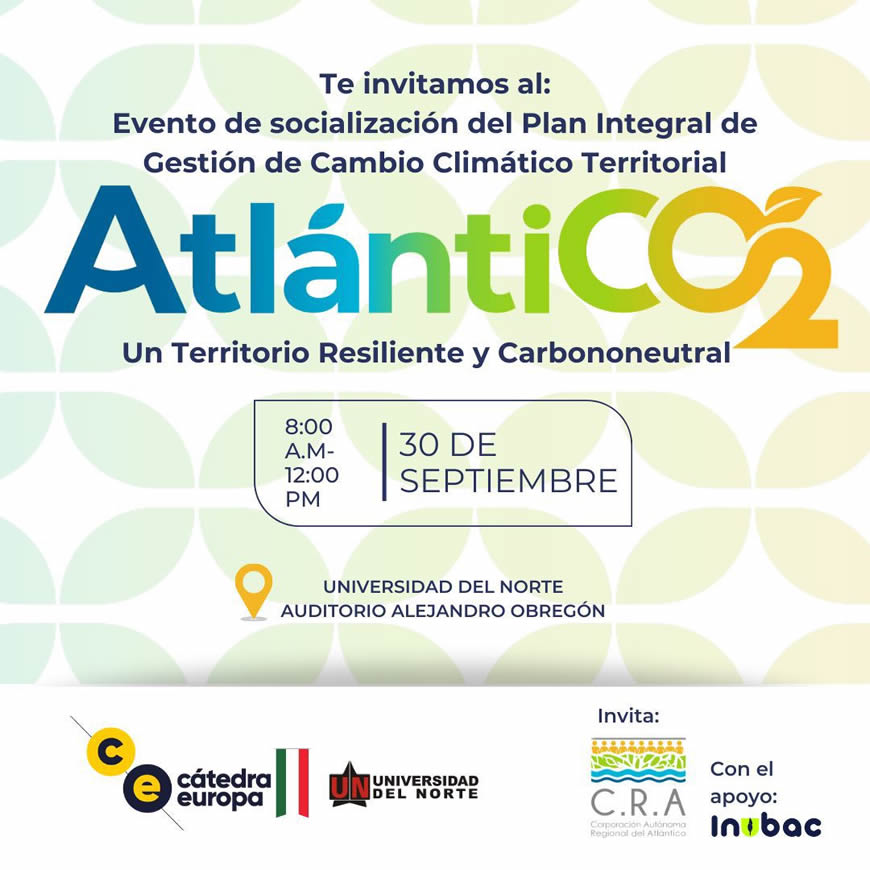 Invitación Socialización del Plan Integral de Gestión de Cambio Climático del departamento del Atlántico