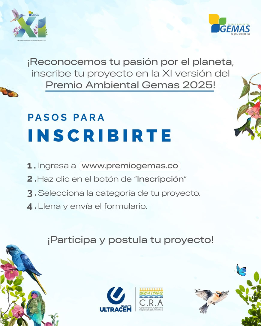¡Inscríbete en el Premio Gemas y sé parte del liderazgo ambiental! 