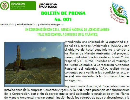 BOLETÍN DE PRENSA No. 001