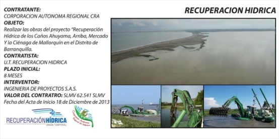 “INICIÓ RECUPERACION HIDRICA DE LOS CAÑOS DE BARRANQUILLA Y CIÉNAGA DE MALLORQUIN: C.R.A